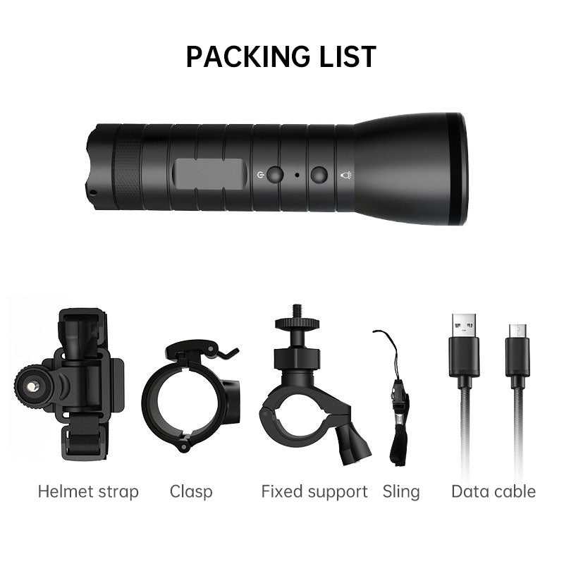 Outdoor HD Night Vision Flashlight, Waterproof, Helmet Camera