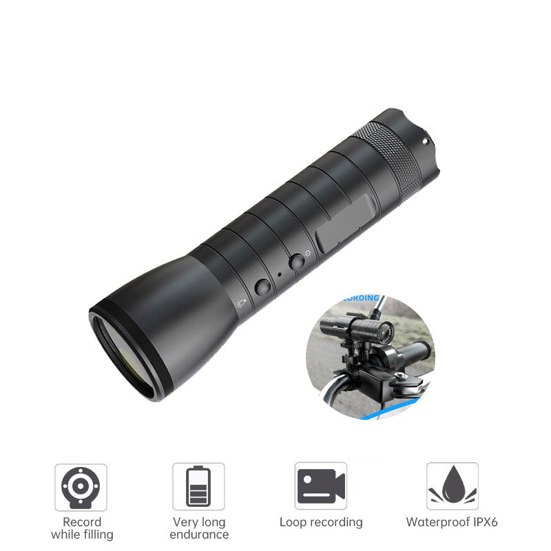 Outdoor HD Night Vision Flashlight, Waterproof, Helmet Camera